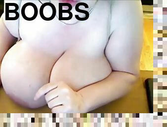 Big boobs on a table