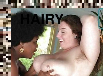 Hairy BBW Amateur Lesbians Lick Pussy