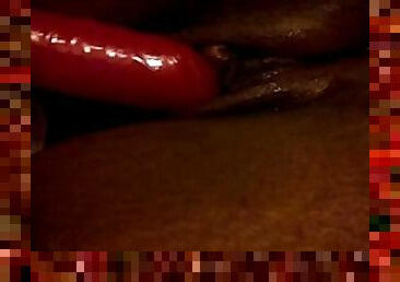 clito, masturbation, amateur, ébène, ados, dormant, black, couple, mari, solo