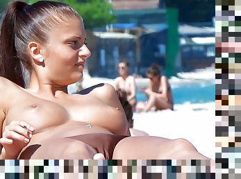 A stunning nudist 18-year-old with an amazing body