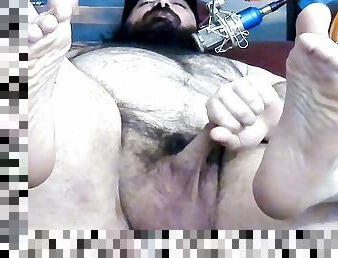 Chubby: Tiny-Dicked-Bear Showing The Soles of His Fat-feet &amp; Pulling His Pecker a Little..