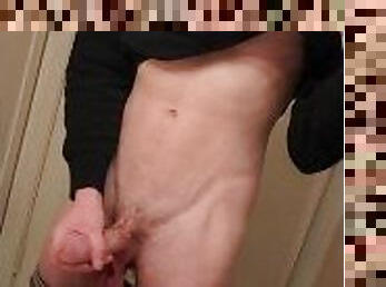 Hung skinny guy playing with his dick