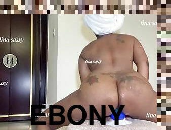 Ebony fat pussy rides bbc cock.