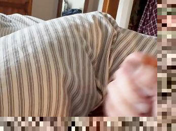 Sloppy wank, big close up dick shooting loads of cum action