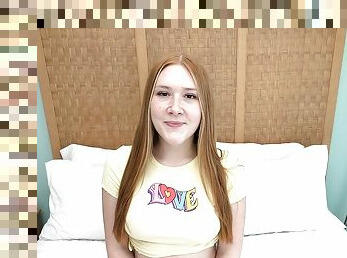 Cute pale redheaded teenage stars in this POINT OF VIEW porn