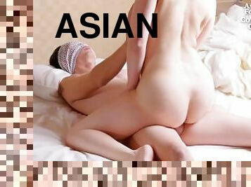 asiatic, nevasta, matura, milf, japoneza, laba, cuplu, sarutand, sperma, casatorita