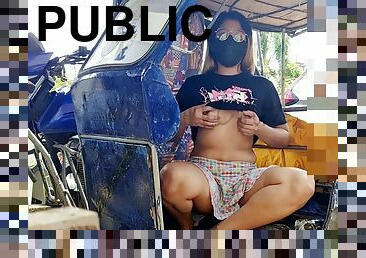 Risky Public Fingering At The Motorcycle