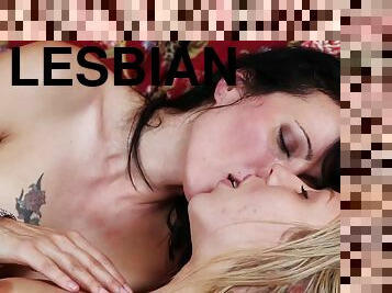 Erotic scene between lovely lesbians