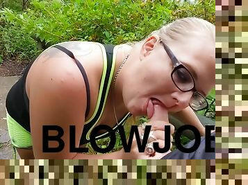 Blowjob Outdoors In Public Hiking Trail! Cum In Mouth Pov