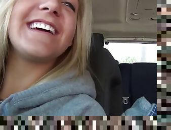 Girlfriend masturbates in my truck very hot self-shot video with close-up