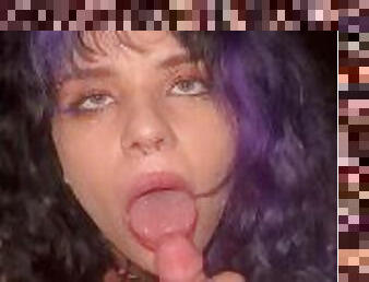 goth chick loves giving blowjobs