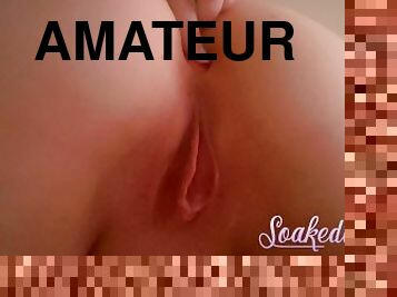 Large Anal Beads Make My Shaved Pussy Drip