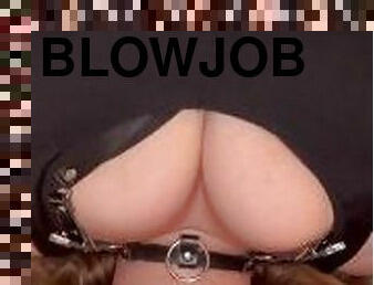 Upside down blow job and tit fucking