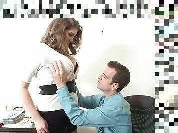 Office babe tittyfucking bosses hard cock