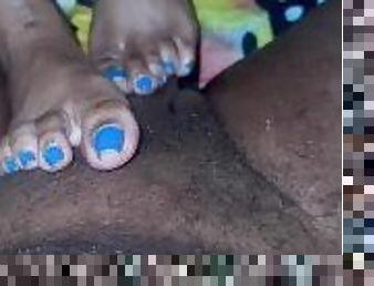 Ebony footjob