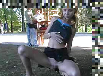 Sexy public upskirt fronm horny Russian Anna
