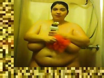 Bbw solo shower webcam