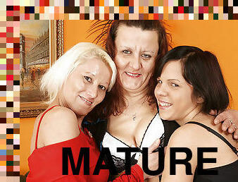 Two Mature Lesbians Share A Hot Babe - MatureNL