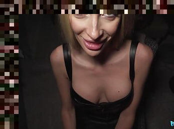 Busty Blonde Tourist Fucked In Warehouse - POV public hardcore