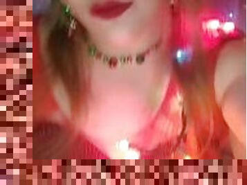 Christmas holiday sexy blonde bbw in lingerie teaser