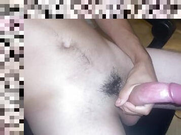 PLEASURING MYSELF AFTER WORK - MALE SOLO CUM