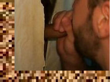 Sucking A Thick Uncut Cock Through My Gloryhole