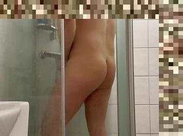 bañando, amateur, gay, paja, europeo, euro, ducha, a-solas, musculada