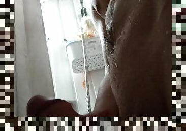 jerking off in the shower