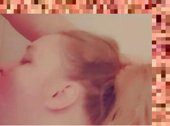 Milf sucking hard dick in the shower