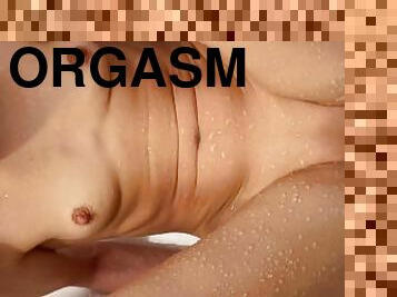 Orgasm in bathroom