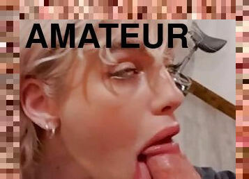 Amateur blonde babe sucks big cock. I found her on meetxx.com