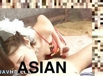 Stunning Asian suck-off session with super-sexy Risa Mizuki – Jav Guru at its finest!