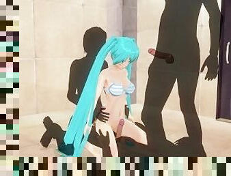 3D HENTAI Miku triple penetration