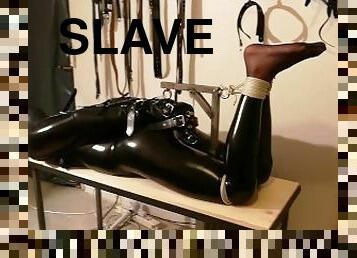 bdsm, slave, bound, latex, kveling, bondage, lær