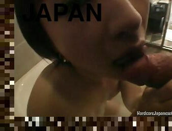 Japanese Blowjob and Masturbate in Bathtub
