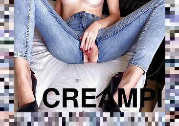 röv, fitta-pussy, rysk, amatör, tonåring, hardcore, gruppknull, creampie, tight, jeans