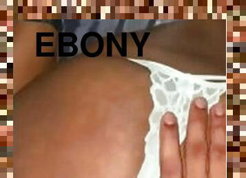 Ebony panties pulled to the side getting backshots by BBC