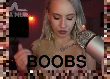 Very wet ASMR ~ Mic licking & spit on tits
