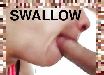 amatør, blowjob, stor-pikk, interracial, hjemmelaget, svelging, cum