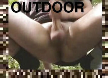 Jacking Off Outdoors in the Woods