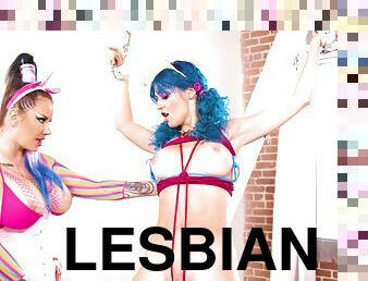 Maitresse Madeline And Jewelz Blu In Bubblegum Dungeon: Lesbian Mistress Dominates