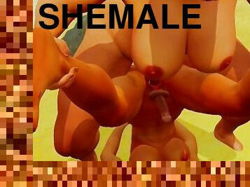 valtava, hirviö, pillu-pussy, shemale, hentai, 3d, villi