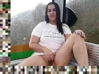 They catch me fucking in the cable car of Medellin Colombia kathalina7777 exhibitionist forever