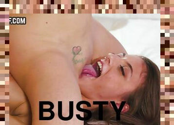 Busty milf dyke pussylicked by girlfriend before tribbing