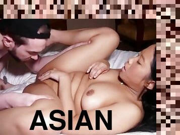 Slutty Asian teen gets nasty for white cock