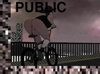 Slutty Girl Rides Dildo On Bike In Public Animation Loop