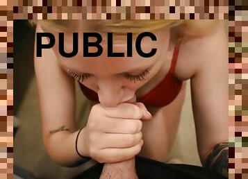 Sexy Teen Fucks In Public Toilets Creampie & Loudly Moans With Miley Grey