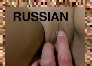 Masturbating pussy to a young Russian student