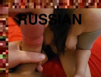 Russian Slut Sucked My Big Cock and I Cum All Over Her Big Tits