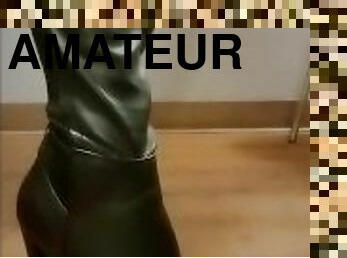 collants, amateur, pieds, fétiche, solo, bottes, jambes